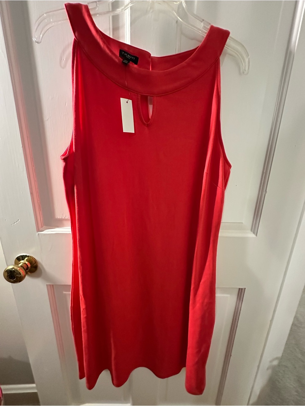 Talbots Bright Red Sleeveless Shift Dress